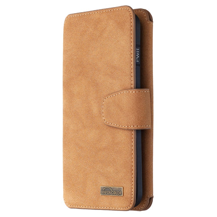 Detachable Frosted Magnetic Horizontal Flip Leather Case with Card Slots & Holder & Zipper Wallet & Photo Frame For iPhone 6 Plus(Brown)-garmade.com