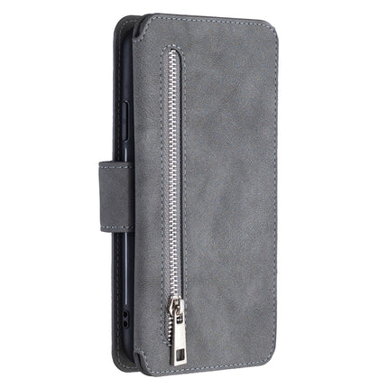Detachable Frosted Magnetic Horizontal Flip Leather Case with Card Slots & Holder & Zipper Wallet & Photo Frame For iPhone 11 Pro Max(Grey)-garmade.com