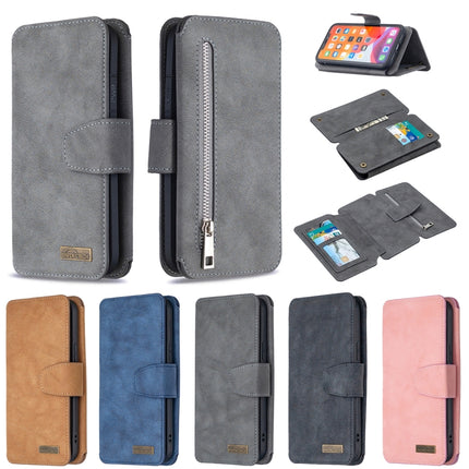 Detachable Frosted Magnetic Horizontal Flip Leather Case with Card Slots & Holder & Zipper Wallet & Photo Frame For iPhone 11(Blue)-garmade.com