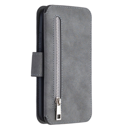 Detachable Frosted Magnetic Horizontal Flip Leather Case with Card Slots & Holder & Zipper Wallet & Photo Frame For iPhone 11(Grey)-garmade.com