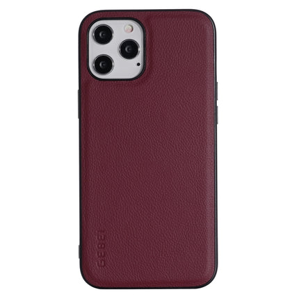 GEBEI Full-coverage Shockproof Leather Protective Case For iPhone 12 Pro Max(Red)-garmade.com