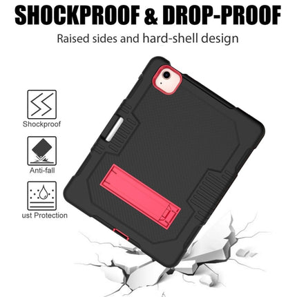 Contrast Color Robot Shockproof Silicon + PC Protective Case with Holder & Pen Slot For iPad Air 2022 / 2020 10.9(Black+Red)(Black+Red)-garmade.com