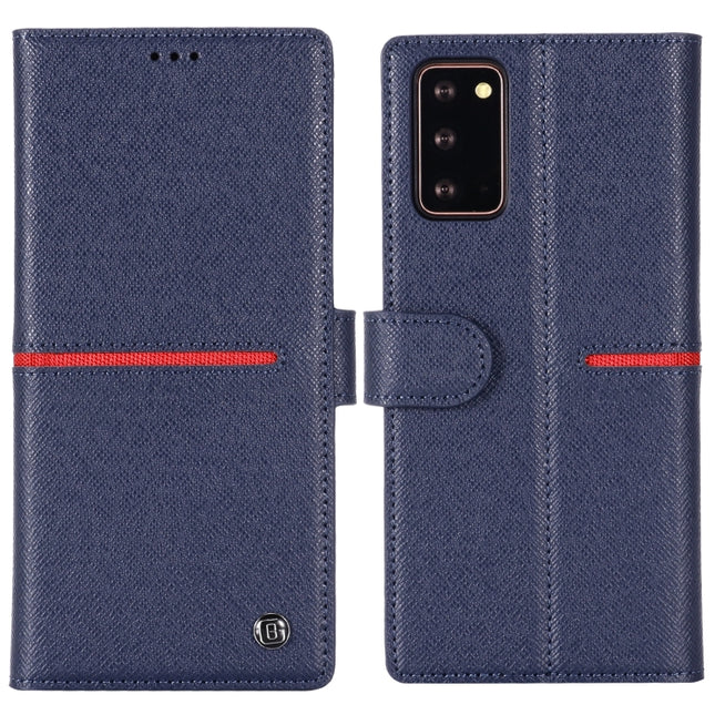 For Samsung Galaxy Note 20 GEBEI Top-grain Leather Horizontal Flip Protective Case with Holder & Card Slots & Wallet & Photo Frame(Blue)-garmade.com