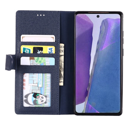 For Samsung Galaxy Note 20 GEBEI Top-grain Leather Horizontal Flip Protective Case with Holder & Card Slots & Wallet & Photo Frame(Blue)-garmade.com