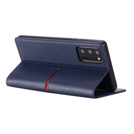 For Samsung Galaxy Note 20 GEBEI Top-grain Leather Horizontal Flip Protective Case with Holder & Card Slots & Wallet & Photo Frame(Blue)-garmade.com
