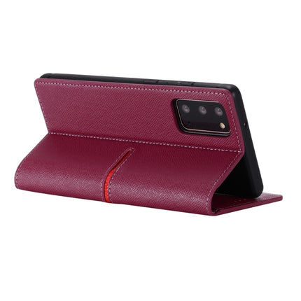 For Samsung Galaxy Note 20 GEBEI Top-grain Leather Horizontal Flip Protective Case with Holder & Card Slots & Wallet & Photo Frame(Wine Red)-garmade.com