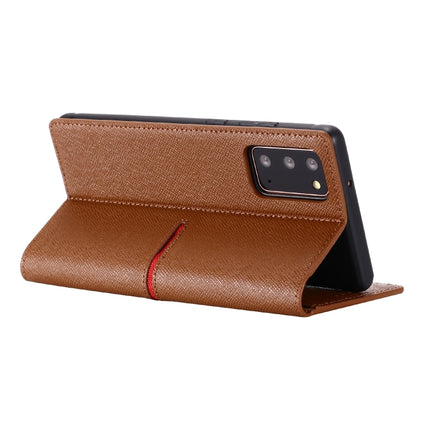 For Samsung Galaxy Note 20 GEBEI Top-grain Leather Horizontal Flip Protective Case with Holder & Card Slots & Wallet & Photo Frame(Brown)-garmade.com