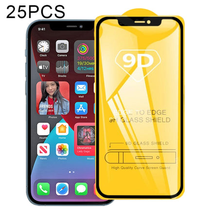 25 PCS 9D Full Glue Full Screen Tempered Glass Film For iPhone 12 Pro Max-garmade.com