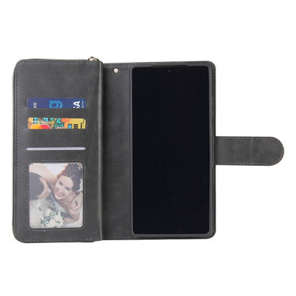 For Samsung Galaxy Note20 Ultra Zipper Wallet Bag Horizontal Flip PU Leather Case with Holder & 9 Card Slots & Wallet & Lanyard & Photo Frame(Black)-garmade.com