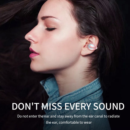 YX08 Ultra-light Ear-hook Wireless V5.0 Bluetooth Earphones Ear Clip Stereo Bluetooth Headset with Mic(Pink)-garmade.com