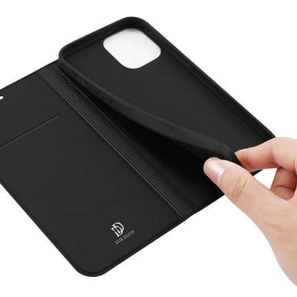 DUX DUCIS Skin Pro Series Horizontal Flip PU + TPU Leather Case with Holder & Card Slots For iPhone 12 / 12 Pro(Black)-garmade.com