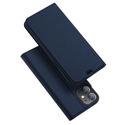 DUX DUCIS Skin Pro Series Horizontal Flip PU + TPU Leather Case with Holder & Card Slots For iPhone 12 / 12 Pro(Blue)-garmade.com