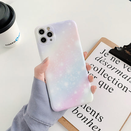 Shockproof Colorful Glitter Marble Protective Case For iPhone 12 Pro(Pink Blue)-garmade.com