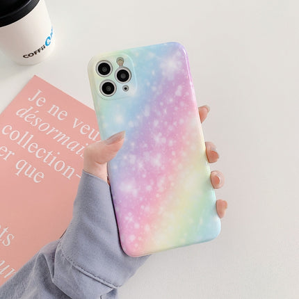 Shockproof Colorful Glitter Marble Protective Case For iPhone 11 Pro Max(Blue Purple)-garmade.com