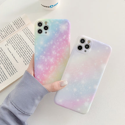 Shockproof Colorful Glitter Marble Protective Case For iPhone 11(Pink Blue)-garmade.com