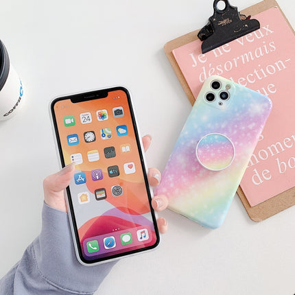 Shockproo Colorful Glitter Marble Protective Case with Folding Holder For iPhone 11 Pro Max(Blue Purple)-garmade.com