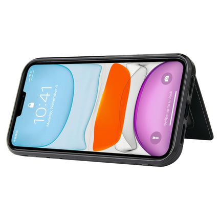 PU + TPU + PC Shockproof Back Cover Case with Card Slot & Holder For iPhone 11(Black)-garmade.com