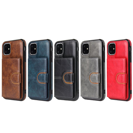 PU + TPU + PC Shockproof Back Cover Case with Card Slot & Holder For iPhone 11(Brown)-garmade.com