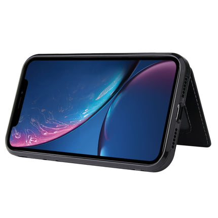 PU + TPU + PC Shockproof Back Cover Case with Card Slot & Holder For iPhone XR(Black)-garmade.com