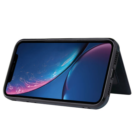 PU + TPU + PC Shockproof Back Cover Case with Card Slot & Holder For iPhone XR(Blue)-garmade.com