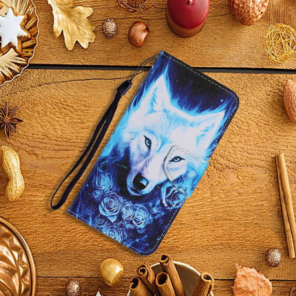 Coloured Drawing Pattern Horizontal Flip PU Leather Case with Holder & Card Slots & Wallet & Lanyard For iPhone 6 & 6s(Rose Wolf)-garmade.com