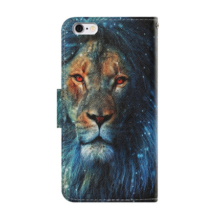 Coloured Drawing Pattern Horizontal Flip PU Leather Case with Holder & Card Slots & Wallet & Lanyard For iPhone 6 & 6s(Lion)-garmade.com