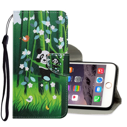 Coloured Drawing Pattern Horizontal Flip PU Leather Case with Holder & Card Slots & Wallet & Lanyard For iPhone 6 & 6s(Panda)-garmade.com
