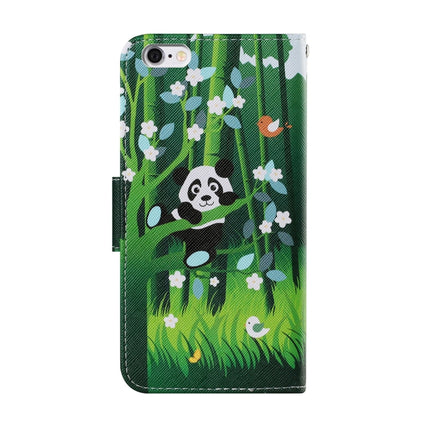 Coloured Drawing Pattern Horizontal Flip PU Leather Case with Holder & Card Slots & Wallet & Lanyard For iPhone 6 & 6s(Panda)-garmade.com
