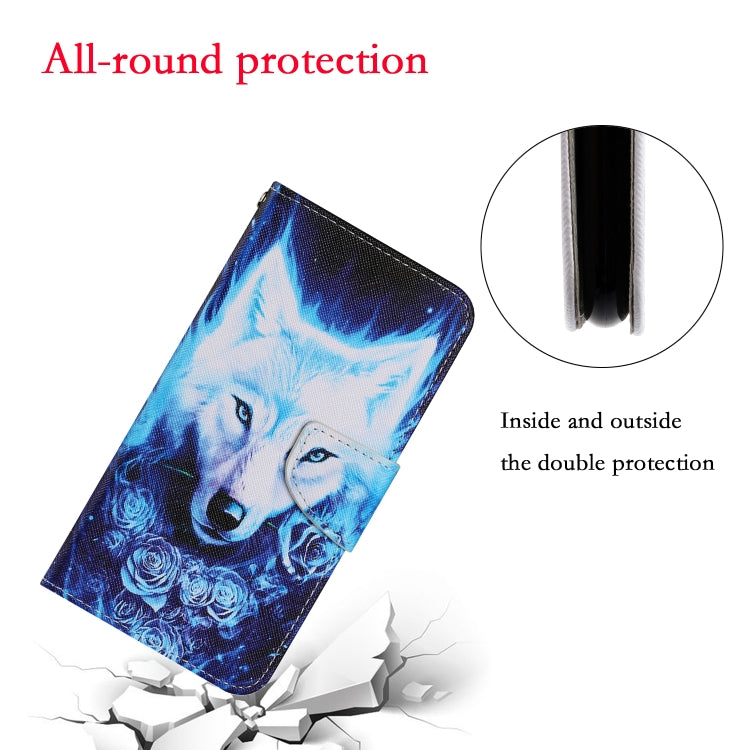 Coloured Drawing Pattern Horizontal Flip PU Leather Case with Holder & Card Slots & Wallet & Lanyard For iPhone 6 Plus & 6s Plus(Rose Wolf)-garmade.com