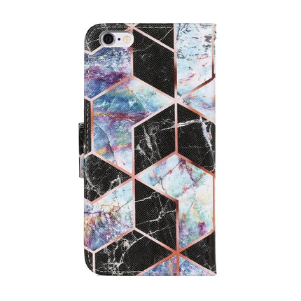 Coloured Drawing Pattern Horizontal Flip PU Leather Case with Holder & Card Slots & Wallet & Lanyard For iPhone 6 Plus & 6s Plus(Black Marble)-garmade.com