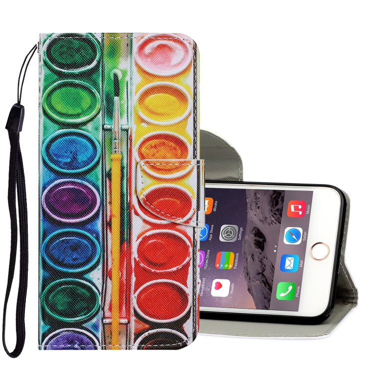 Coloured Drawing Pattern Horizontal Flip PU Leather Case with Holder & Card Slots & Wallet & Lanyard For iPhone 6 Plus & 6s Plus(Eye Shadow)-garmade.com