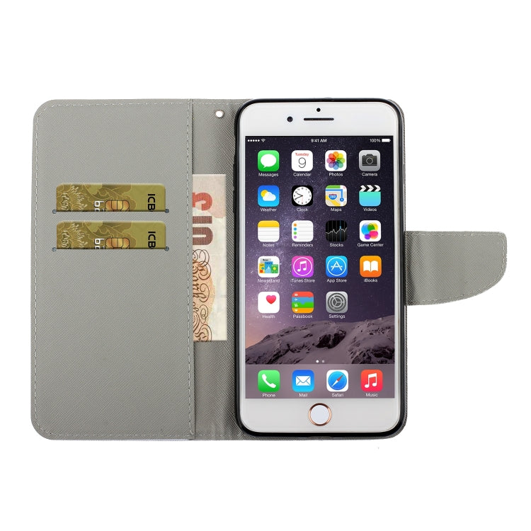 Coloured Drawing Pattern Horizontal Flip PU Leather Case with Holder & Card Slots & Wallet & Lanyard For iPhone 6 Plus & 6s Plus(Eye Shadow)-garmade.com