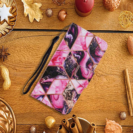 Coloured Drawing Pattern Horizontal Flip PU Leather Case with Holder & Card Slots & Wallet & Lanyard For iPhone 6 Plus & 6s Plus(Purple Marble)-garmade.com