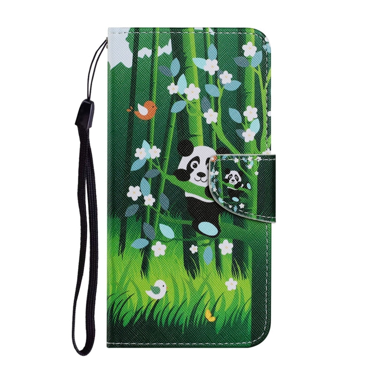 Coloured Drawing Pattern Horizontal Flip PU Leather Case with Holder & Card Slots & Wallet & Lanyard For iPhone X / XS(Panda)-garmade.com