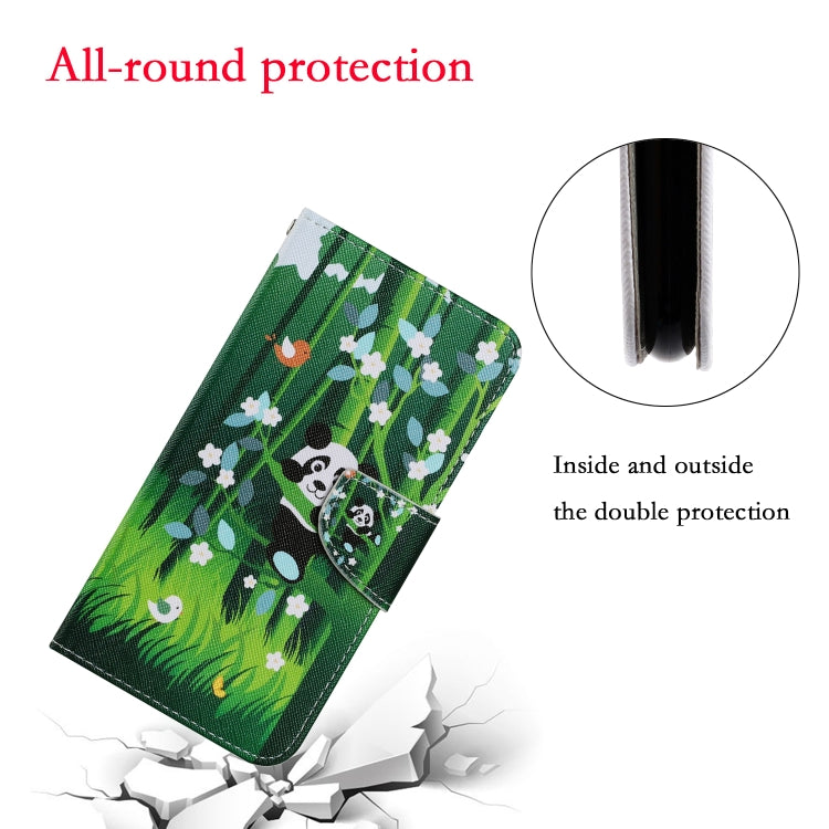Coloured Drawing Pattern Horizontal Flip PU Leather Case with Holder & Card Slots & Wallet & Lanyard For iPhone X / XS(Panda)-garmade.com