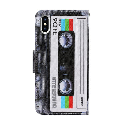 Coloured Drawing Pattern Horizontal Flip PU Leather Case with Holder & Card Slots & Wallet & Lanyard For iPhone X / XS(Tape)-garmade.com
