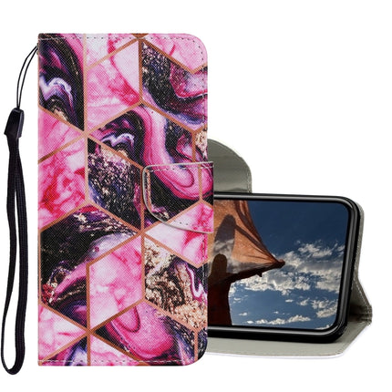 Coloured Drawing Pattern Horizontal Flip PU Leather Case with Holder & Card Slots & Wallet & Lanyard For iPhone X / XS(Purple Marble)-garmade.com