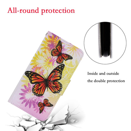 Coloured Drawing Pattern Horizontal Flip PU Leather Case with Holder & Card Slots & Wallet & Lanyard For iPhone X / XS(Chrysanthemum Butterfly)-garmade.com