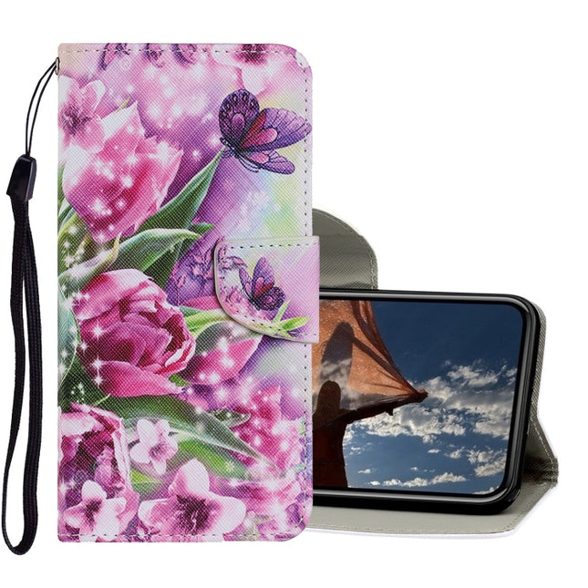 Coloured Drawing Pattern Horizontal Flip PU Leather Case with Holder & Card Slots & Wallet & Lanyard For iPhone XR(Rose Butterfly)-garmade.com