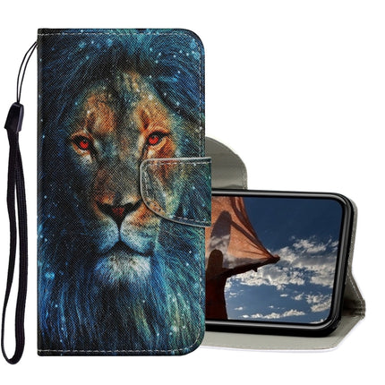 Coloured Drawing Pattern Horizontal Flip PU Leather Case with Holder & Card Slots & Wallet & Lanyard For iPhone XR(Lion)-garmade.com