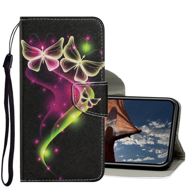Coloured Drawing Pattern Horizontal Flip PU Leather Case with Holder & Card Slots & Wallet & Lanyard For iPhone XR(Couple Butterfly)-garmade.com