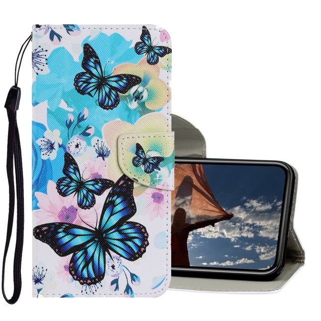 Coloured Drawing Pattern Horizontal Flip PU Leather Case with Holder & Card Slots & Wallet & Lanyard For iPhone XR(Purple Butterfly)-garmade.com