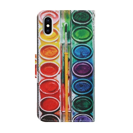 Coloured Drawing Pattern Horizontal Flip PU Leather Case with Holder & Card Slots & Wallet & Lanyard For iPhone XS Max(Eye Shadow)-garmade.com