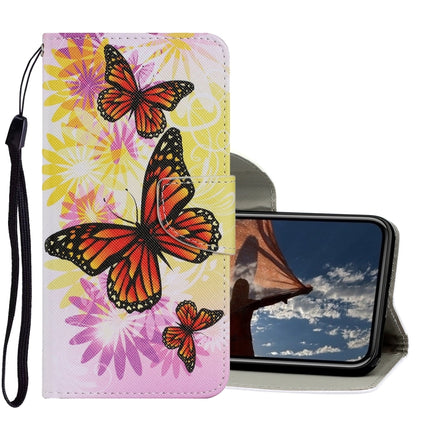 Coloured Drawing Pattern Horizontal Flip PU Leather Case with Holder & Card Slots & Wallet & Lanyard For iPhone XS Max(Chrysanthemum Butterfly)-garmade.com