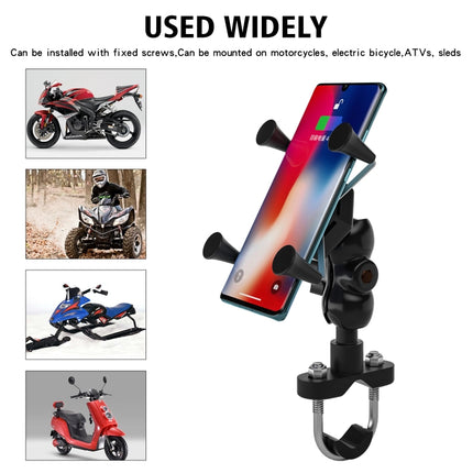 WUPP CS-1133A1 Motorcycle Four-claw X Shape Adjustable Mobile Phone Holder Bracket, Double Tap Buckle Version-garmade.com
