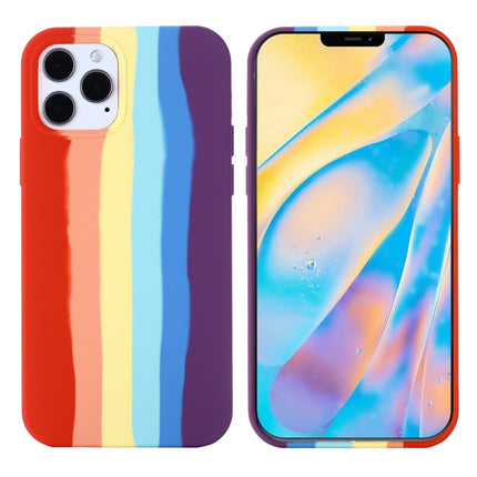 Rainbow Liquid Silicone Shockproof Full Coverage Protective Case For iPhone 12 / 12 Pro-garmade.com