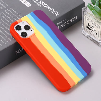 Rainbow Liquid Silicone Shockproof Full Coverage Protective Case For iPhone 12 / 12 Pro-garmade.com