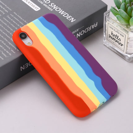 Rainbow Liquid Silicone Shockproof Full Coverage Protective Case For iPhone XS Max-garmade.com
