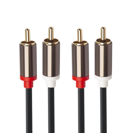3660B 2 x RCA to 2 x RCA Gold-plated Audio Cable, Cable Length:1m(Black)-garmade.com