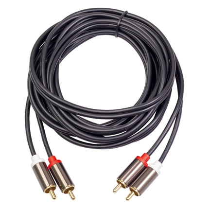 3660B 2 x RCA to 2 x RCA Gold-plated Audio Cable, Cable Length:3m(Black)-garmade.com